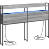 Image de vidaXL Tête de lit de rangement Sonoma gris 160 cm Bois d'ingénierie, Mobilier de chambre moderne, têtes de lit stylées, tête de lit avec rangements pratiques, accessoires de lit LED pour une déco con