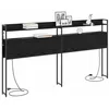 Image de vidaXL Tête de lit de rangement Chêne noir 180 cm Bois d'ingénierie, Mobilier de chambre moderne, têtes de lit stylées, tête de lit avec rangements pratiques, accessoires de lit LED pour une déco cont