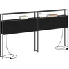 Image de vidaXL Tête de lit de Rangement Chêne Noir 180 cm Bois d'ingénierie, Tête de lit Moderne, avec étagères, Rangement Pratique, Design Contemporain, Gain de Place pour Votre Chambre