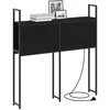 Image de vidaXL Headboard de Rangement avec Station de Charge Chêne Noir 80 cm, Mobilier de Chambre Moderne, Tête de lit avec Rangement, Pieds réglables, Design Flexible, Caractéristiques de bibliothèque Gain