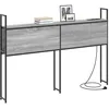 Image de vidaXL Headboard de Rangement avec Station de Charge Sonoma gris, Mobilier de chambre moderne, Tête de lit avec rangement, Pieds réglables, Design flexible, Caractéristiques de bibliothèque gain de pl