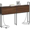 Image de vidaXL Headboard de Rangement avec Station de Charge Chêne marron, Mobilier de chambre moderne, Tête de lit avec rangement, Pieds réglables, Design flexible, Caractéristiques de bibliothèque gain de p