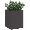 Image de vidaXL Cache-Pot de Jardin Noir 32 x 32 x 40 cm Acier laminé à Froid, Vase à Fleurs en métal Moderne, Pot Robuste, déco extérieur, Accessoires Jardin, terrasse, Style Urbain