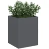 Image de vidaXL Cache-Pot de Jardin Anthracite 32 x 32 x 40 cm, Vase à Fleurs en métal Moderne, Pot Robuste, déco extérieur, Accessoires Jardin, terrasse, Style Urbain