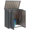 Image de vidaXL Boîte de Rangement de Jardin Noir 101,5 x 57 x 100,5 cm Acier, Table élégante, rectangulaire, moderne et durable, pour tout espace de salle à manger, facile à nettoyer, style chic, utilisable p