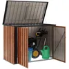 Image de vidaXL Boîte de Rangement de Jardin Marron 151,5 x 82 x 110,5 cm Acier