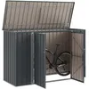 Image de vidaXL Boîte de Rangement de Jardin Noir 214 x 82 x 132 cm Acier