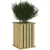 Image de vidaXL Caisses de Plantation Marron 33 x 33 x 45 cm Pinède imprégnée, Bacs à Fleurs et terrasses, Rangement Rustique, boîte en Bois Durable, pour intérieur ou extérieur, Support à Herbes