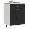 Image de vidaXL Meuble de cuisine bas Riga Chêne noir 60 x 46 x 81,5 cm, Espace de rangement généreux, armoire de cuisine durable, organisateurs modernes muraux, solutions en bois d'ingénierie pour optimiser l