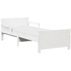 Image de vidaXL Cadre de lit avec Matelas Extensible Blanc 80 x 200 cm, Chambre Moderne, Cadre de lit rectangulaire, Bois de pin, Matelas Mousse, Design Minimaliste, Solution Sommeil Confortable