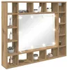 Image de vidaXL Armoire Miroir avec étagère Chêne Artisanal 91 x 15 x 76,5 cm, Organisateur de Salle de Bain Moderne, Meuble LED Mural avec Miroir, Gain de Place pour Le décor Maison