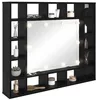 Image de vidaXL Armoire Miroir Chêne Noir 91 x 15 x 76,5 cm Bois d'ingénierie, Organisateur de Salle de Bain Moderne, Meuble LED Mural avec Miroir, Gain de Place pour Le décor Maison