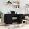 Image de vidaXL Bureau avec porte Chêne noir 140 x 50 x 75 cm Bois d'ingénierie
