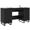 Image de vidaXL Bureau avec Porte Chêne Noir 140 x 50 x 75 cm Bois d'ingénierie, Bureau d'ordinateur Industriel, Meuble de Bureau rectangulaire, Espace Urbain, Cadre en métal et Bois Design
