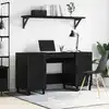 Image de vidaXL Bureau avec porte Chêne noir 140 x 50 x 75 cm Bois d'ingénierie