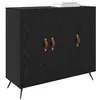 Image de vidaXL Buffet Chêne Noir 89,5 x 34 x 80 cm Bois d'ingénierie, Cabinet Chic, Buffet Moderne, Rangement Pratique, Espace de Stockage rectangulaire, Meuble élégant pour Salle à Manger