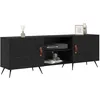Image de vidaXL Meuble TV Chêne Noir 150 x 30 x 50 cm Bois d'ingénierie, Salon, Meuble de Rangement Moderne rectangulaire, Support TV Fonctionnel, Organisateur Console Chic