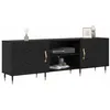 Image de vidaXL Meuble TV Chêne Noir 150 x 30 x 50 cm Bois d'ingénierie, Lowboard élégant, Meuble TV Moderne, Rangement Pratique, Console rectangulaire, Style Contemporain pour Salon