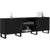 Image de vidaXL Meuble TV Chêne Noir 150 x 30 x 50 cm Bois d'ingénierie, Meuble de Salon Moderne, Cabinet Bas élégant, Grand lowboard, Rangement Pratique, Support média avec poignée en Acier