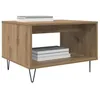 Image de vidaXL Table Basse chêne Artisanal 60 x 50 x 40 cm Bois d'ingénierie, Table contemporaine, café carrée, Style Minimaliste, Surface Design, compacte et Pratique