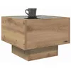 Image de vidaXL Table Basse chêne Artisanal 40 x 40 x 30 cm Bois d'ingénierie, Table Basse Tendance, Design carré Rustique, Accents en Bois et Verre pour Salon, pièce Centrale Fonctionnelle