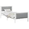 Image de vidaXL Cadre de lit avec tête de lit Gris Clair 90 x 190 cm Tissu
