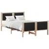 Image de vidaXL Cadre de lit Marron et Noir 120 x 190 cm Bois Massif en pin, Cadre de lit Plateforme Moderne, en Bois, Robuste, Gain de Place, idéal pour Chambre, pièce Fonctionnelle
