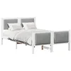 Image de vidaXL Cadre de lit avec tête de lit Blanc et Gris Clair 120 x 190 cm, Cadre de lit Plateforme Moderne, en Bois, Robuste, Gain de Place, idéal pour Chambre, pièce Fonctionnelle