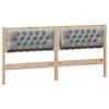 Image de vidaXL Tête de lit Marron et Gris Clair 180 cm Bois Massif en pin, Têtière rectangulaire en Bois Massif, Tissu Respirant, décor Gris Clair, Accessoires Modernes pour Chambre éthique