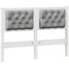 Image de vidaXL Tête de lit Autre Blanc et Gris Clair 135 cm Bois Massif en pin, Têtière rectangulaire en Bois Massif, Tissu Respirant, décor Gris Clair, Accessoires Modernes pour Chambre éthique
