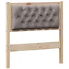 Image de vidaXL Tête de lit Autre Marron et Taupe 75 cm Bois Massif en pin, Têtière rectangulaire en Bois Massif, Tissu Respirant, décor Gris Clair, Accessoires Modernes pour Chambre éthique