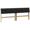 Image de vidaXL Tête de lit capitonnée Noir 200 cm Pin Massif, Tête de lit Moderne rectangulaire, rembourrée en Tissu, Meuble Durable pour la Chambre, Style esthétique à la Maison