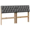 Image de vidaXL Tête de lit capitonnée Gris foncé 160 cm Pin Massif, Tête de lit Moderne rectangulaire, rembourrée en Tissu, Meuble Durable pour la Chambre, Style esthétique à la Maison