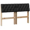 Image de vidaXL Tête de lit capitonnée Noir 120 cm Pin Massif, Tête de lit rectangulaire en Tissu, Moderne et stylée, Meuble Confortable, Facile à Assembler, Parfait pour la Chambre
