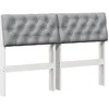 Image de vidaXL Tête de lit capitonnée Gris Clair 120 cm Pin Massif, Tête de lit Moderne rectangulaire, rembourrée en Tissu, Meuble Durable pour la Chambre, Style esthétique à la Maison