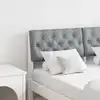 Image de vidaXL Tête de lit capitonnée Gris clair 120 cm Pin massif