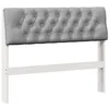 Image de vidaXL Tête de lit capitonnée Gris Clair 100 cm Pin Massif, Tête de lit Moderne rectangulaire, rembourrée en Tissu, Meuble Durable pour la Chambre, Style esthétique à la Maison