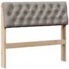 Image de vidaXL Tête de lit capitonnée Taupe 90 cm Pin Massif, Tête de lit Moderne rectangulaire, rembourrée en Tissu, Meuble Durable pour la Chambre, Style esthétique à la Maison