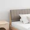 Image de vidaXL Tête de lit capitonnée Taupe 200 cm Pin massif
