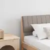 Image de vidaXL Tête de lit capitonnée Taupe 180 cm Pin massif