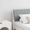 Image de vidaXL Tête de lit capitonnée Gris clair 180 cm Pin massif