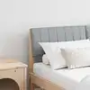 Image de vidaXL Tête de lit capitonnée Gris clair 140 cm Pin massif