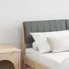 Image de vidaXL Tête de lit capitonnée Gris foncé 135 cm Pin massif