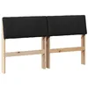 Image de vidaXL Tête de lit capitonnée Noir 135 cm Pin Massif, Headboard élégant rembourré, Design rectangulaire, Meuble de Chambre Confortable, Style déco Moderne