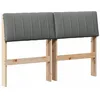 Image de vidaXL Tête de lit capitonnée Gris foncé 120 cm Pin Massif, Têtière Moderne rectangulaire, Design en Mousse, pour Une Chambre élégante et stylée, Confort assuré