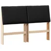 Image de vidaXL Tête de lit capitonnée Noir 140 cm Pin Massif, Tête de lit élégante, rectangulaire, rembourrée, Design Moderne, Bois de pin Durable, Tissu de qualité