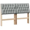 Image de vidaXL Tête de lit capitonnée Gris Clair 135 cm Pin Massif, Mobilier de Chambre Moderne, tête de lit rembourrée rectangulaire, Design en pin Massif, Accessoires Tendance pour déco Minimal