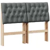 Image de vidaXL Tête de lit capitonnée Gris foncé 120 cm Pin Massif, Chambre Tendance, tête de lit Moderne rembourrée, Accessoires Robustes, Design Minimaliste en pin