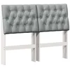 Image de vidaXL Tête de lit capitonnée Gris Clair 120 cm Pin Massif, Chambre Tendance, tête de lit Moderne rembourrée, Accessoires Robustes, Design Minimaliste en pin