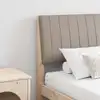 Image de vidaXL Tête de lit capitonnée Taupe 160 cm Pin massif